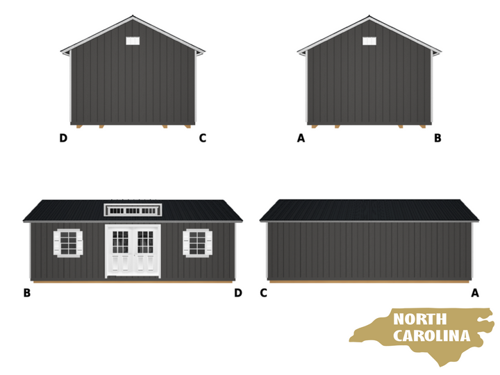 12x24 Deluxe A-Frame Building with Dormer and Electrical #NC2