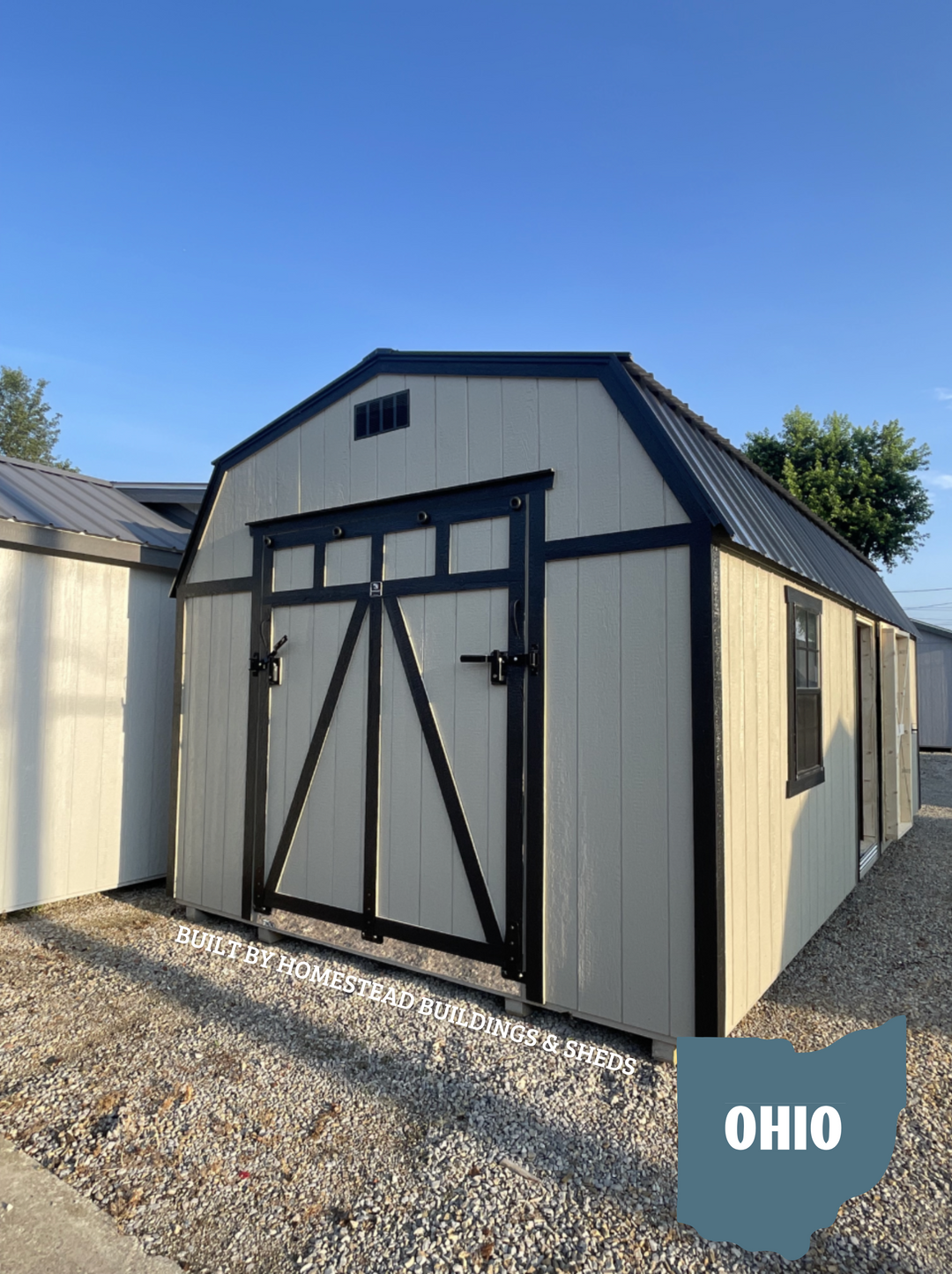 12x24 Heavy Duty High Barn with Rampage Door #OH2