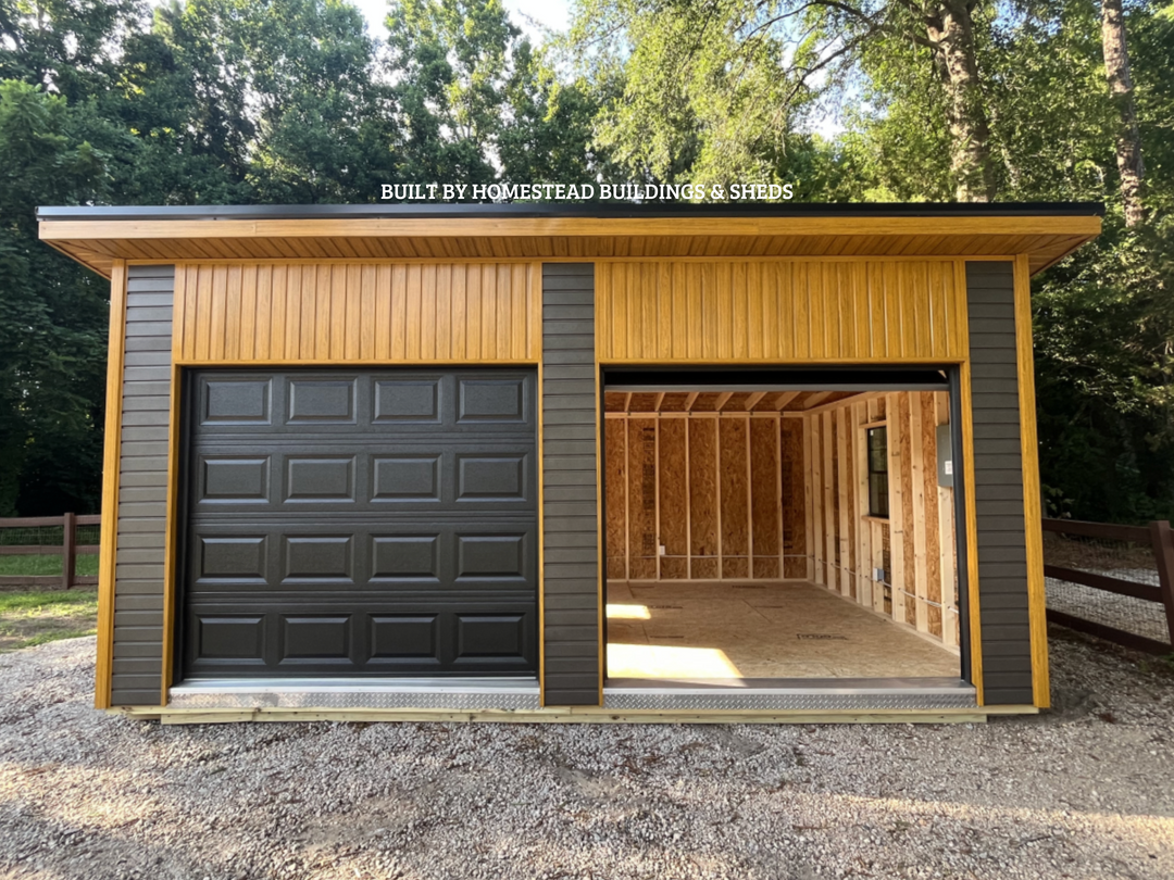 14x20 Designer Modern Escape Heavy Duty Garage with Electrical Design #278