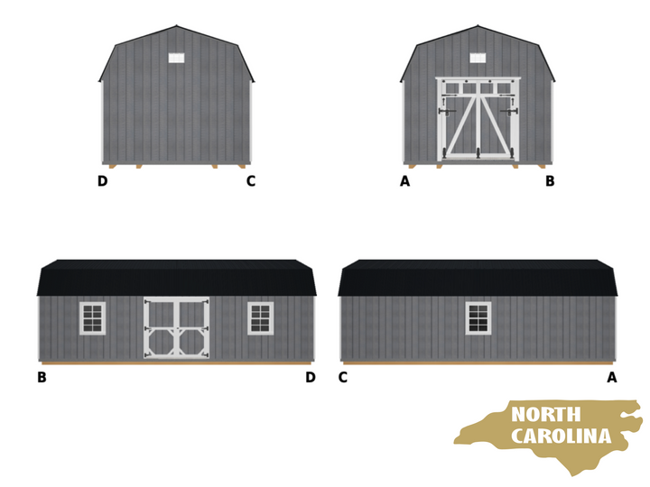 12x28 Heavy Duty Deluxe High Barn with Rampage Door with Electrical #NC1