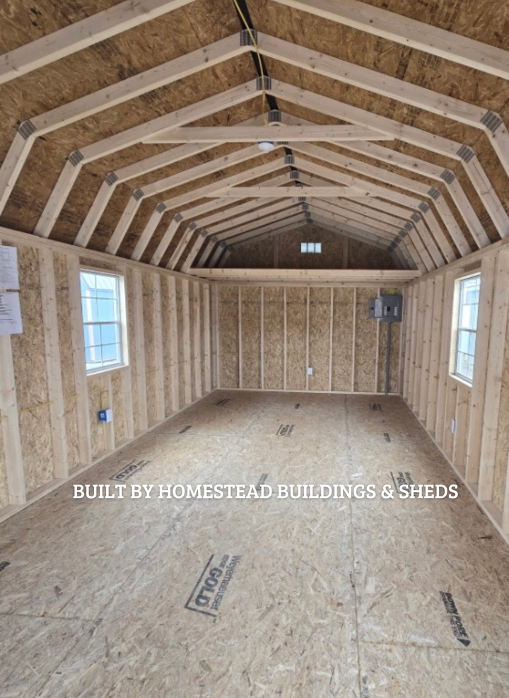 12x24 Deluxe High Barn Cabin with Electrical Design #290
