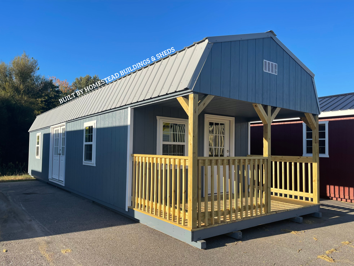 12x40 Deluxe High Barn Cabin Design #215 – Homestead Buildings & Sheds