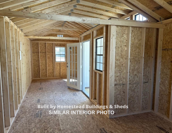 12x28 Deluxe A-Frame Building with Dormer and Inset Porch Design #271