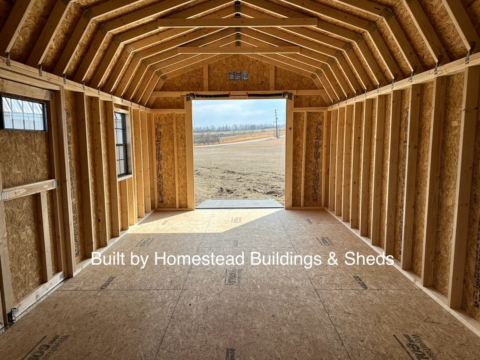 Homestead Buildings 12x28 Heavy Duty Deluxe High Barn with Rampage Door Design #21 ...