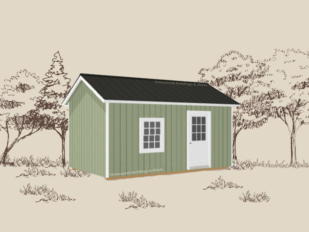 10x16 Cottage with Electrical Stock #NC25804723 - Homestead Buildings & Sheds