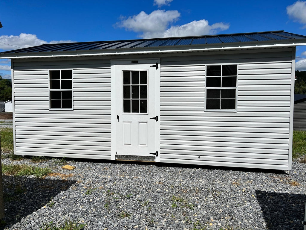10x20 Deluxe Vinyl Building with Electrical Stock #AAVDH26099123 - Homestead Buildings & Sheds