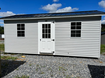 10x20 Deluxe Vinyl Building with Electrical Stock #AAVDH26099123 - Homestead Buildings & Sheds