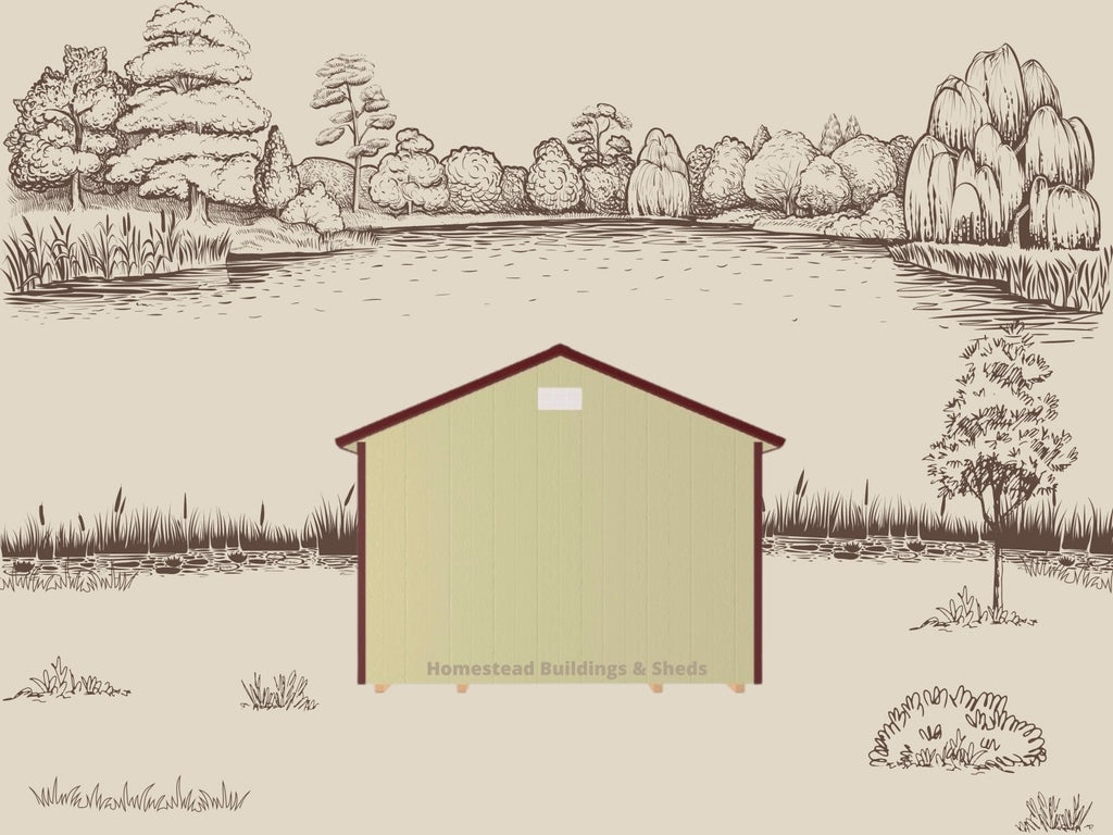 12x16 Deluxe A-Frame with electrical Stock #PDH25329122 - Homestead Buildings & Sheds