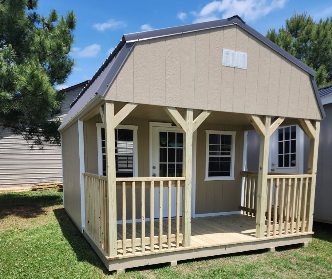 12x16 Deluxe High Barn Cabin Stock #SBH25357422 - Homestead Buildings & Sheds