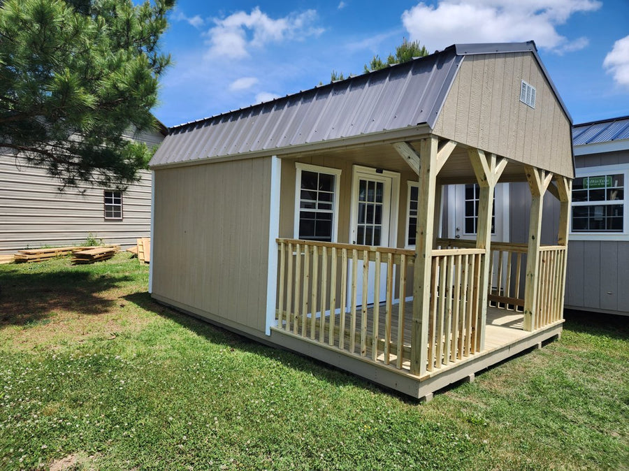 12x16 Deluxe High Barn Cabin Stock #SBH25357422 - Homestead Buildings & Sheds