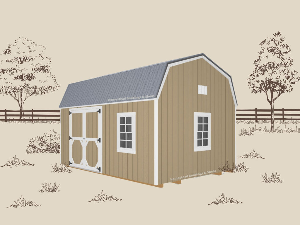 12x16 Deluxe High Barn Stock #SBH25631322 - Homestead Buildings & Sheds