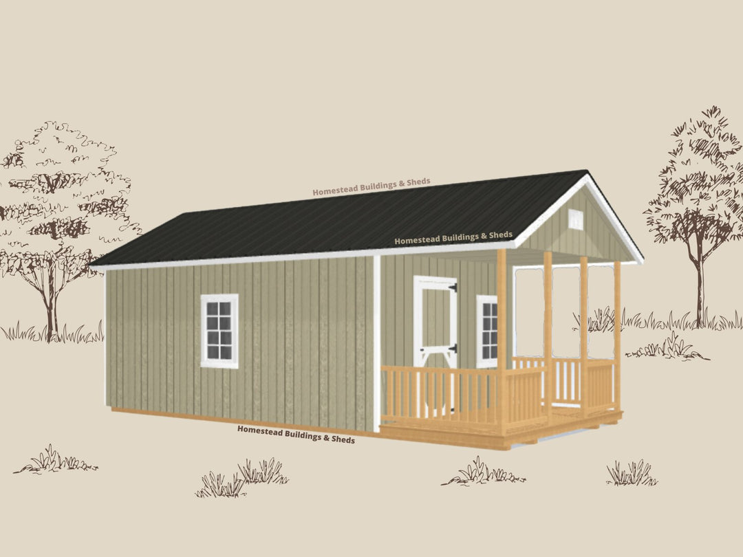 12x24 Deluxe A-Frame Cabin Stock #PDH25534322 - Homestead Buildings & Sheds