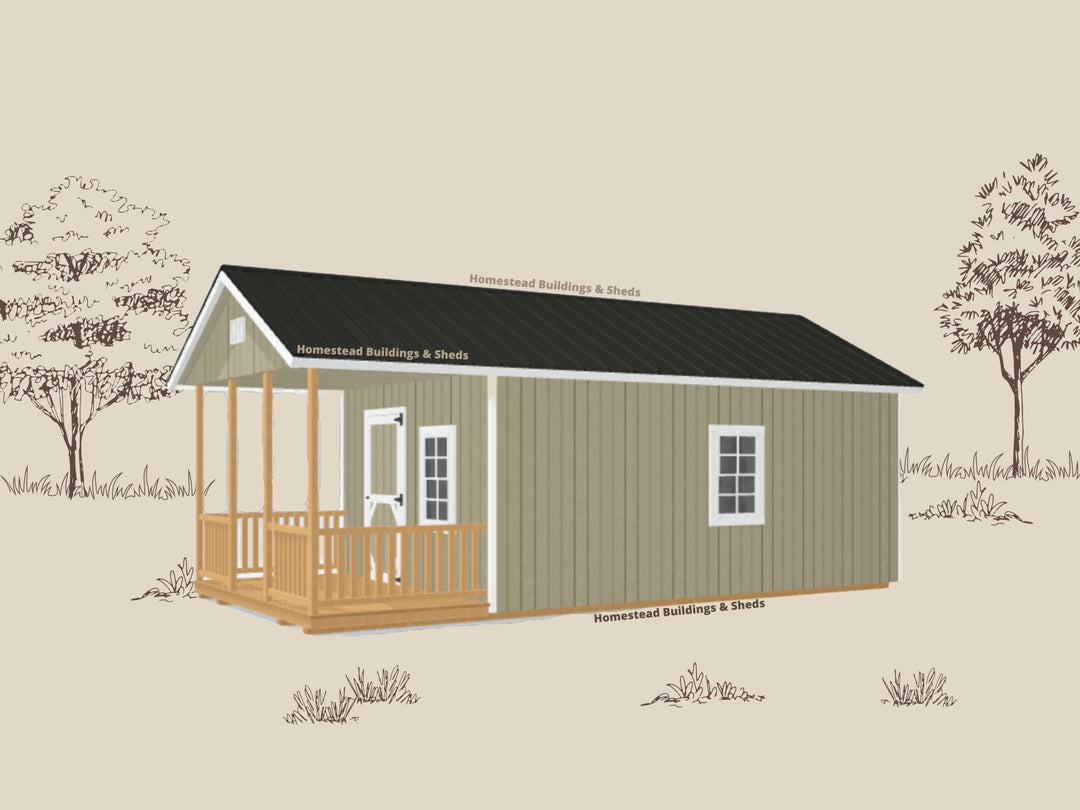 12x24 Deluxe A-Frame Cabin Stock #PDH25534322 - Homestead Buildings & Sheds