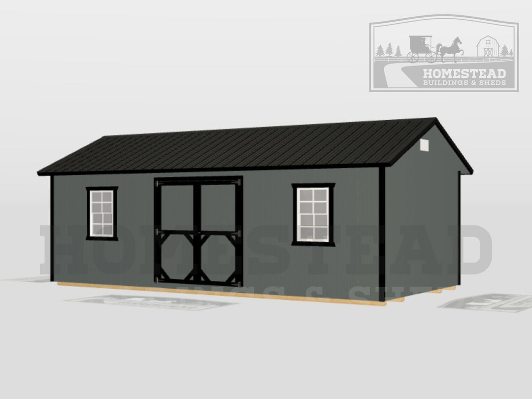 12x24 Deluxe A-Frame Stock #AADSH26104423 - Homestead Buildings & Sheds