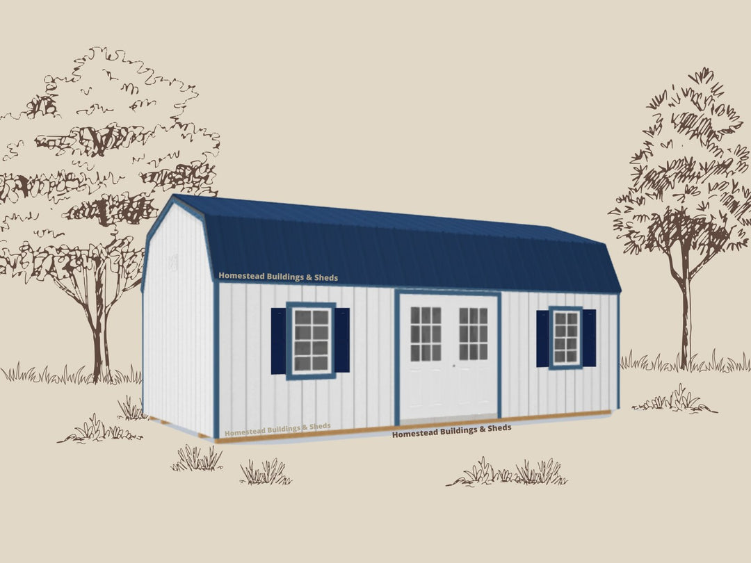 12x24 Deluxe High Barn with Electrical Stock #AABH26234723 - Homestead Buildings & Sheds