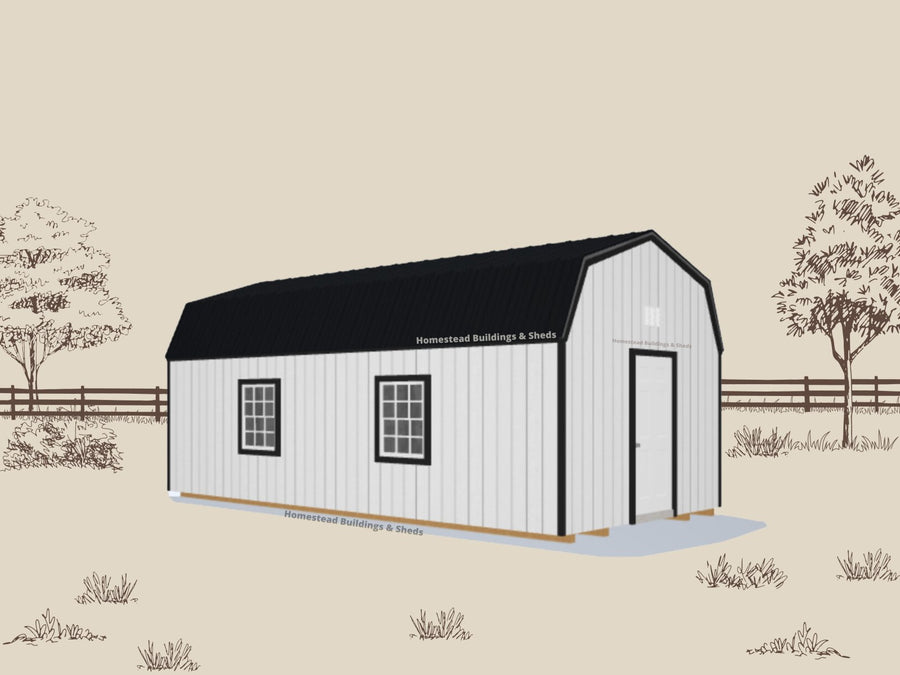 12x24 Deluxe High Barn with Electrical Stock #AABH26276823 - Homestead Buildings & Sheds