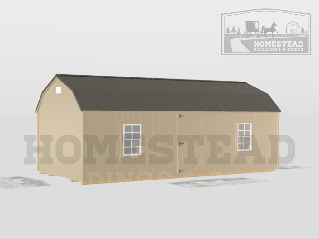 12x24 Deluxe High Barn with Electrical Stock #SBH25797323 - Homestead Buildings & Sheds