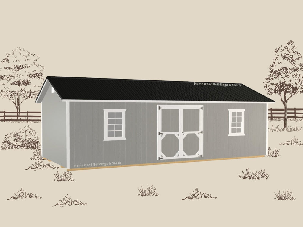 12x28 Deluxe A-Frame Stock #AADSH26228723 - Homestead Buildings & Sheds