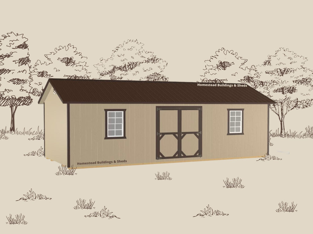 12x28 Deluxe A-Frame Style #AADSH26244123 - Homestead Buildings & Sheds