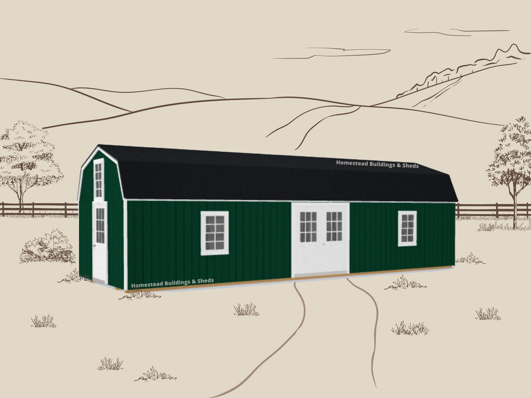 12x36 Deluxe High Barn Stock #AABH26228423 - Homestead Buildings & Sheds