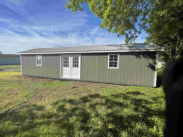 12x40 Deluxe A-Frame Garage with Electrical Stock #PDH25941123 - Homestead Buildings & Sheds