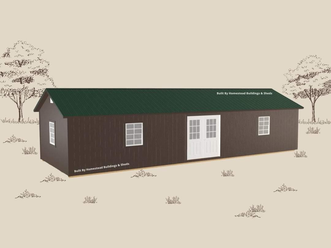 14x40 Deluxe A-Frame Style #AADSH26158323 - Homestead Buildings & Sheds