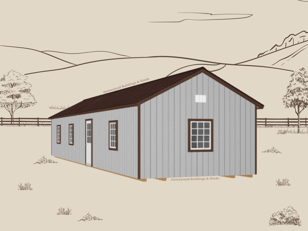 14x48 Deluxe A-Frame Stock #NC26035323 - Homestead Buildings & Sheds