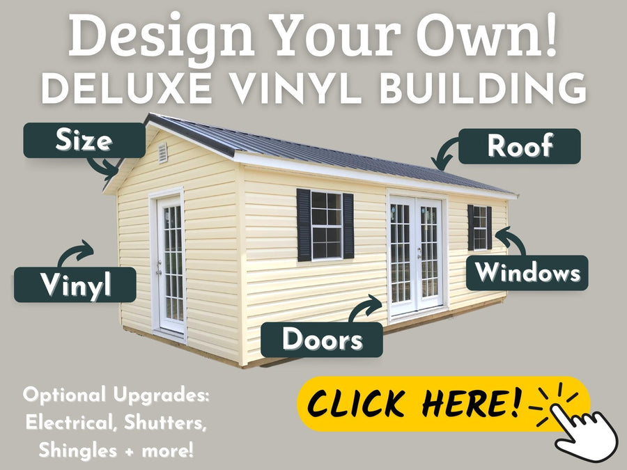 Design Your Own: Deluxe Vinyl A-Frame Building - Homestead Buildings & Sheds
