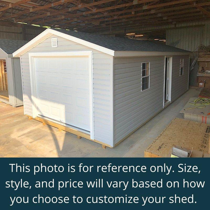 DESIGN YOUR OWN: Heavy Duty Deluxe Vinyl A-Frame Garage - Homestead Buildings & Sheds