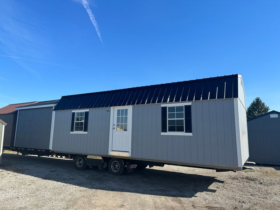 OHIO: 12x28 Deluxe High Barn Garage Stock #OH26490123 - Homestead Buildings & Sheds