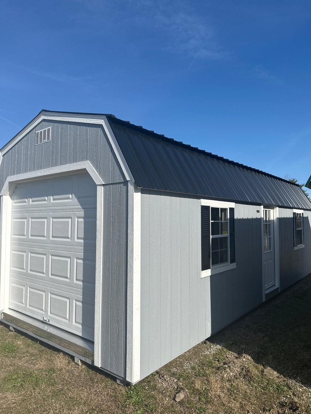 OHIO: 12x28 Deluxe High Barn Garage Stock #OH26490123 - Homestead Buildings & Sheds