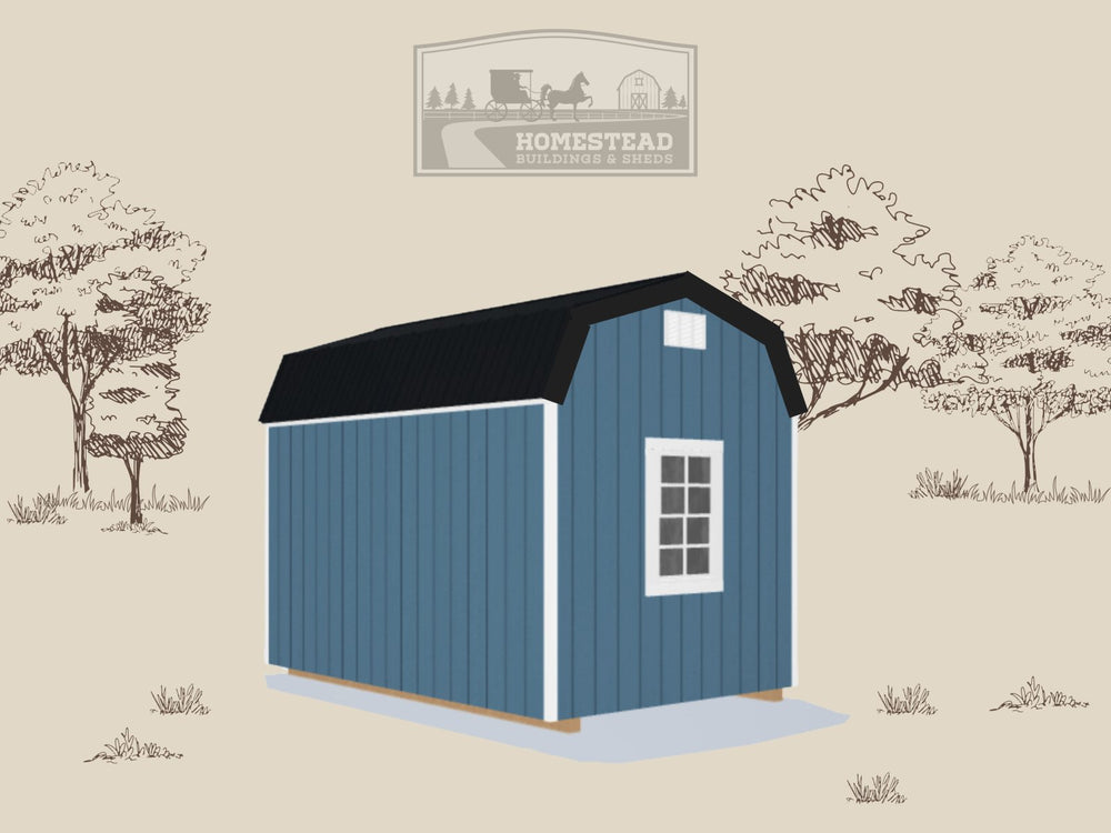 OHIO: 8x12 Utility High Barn Stock #EBPE26378223 - Homestead Buildings & Sheds