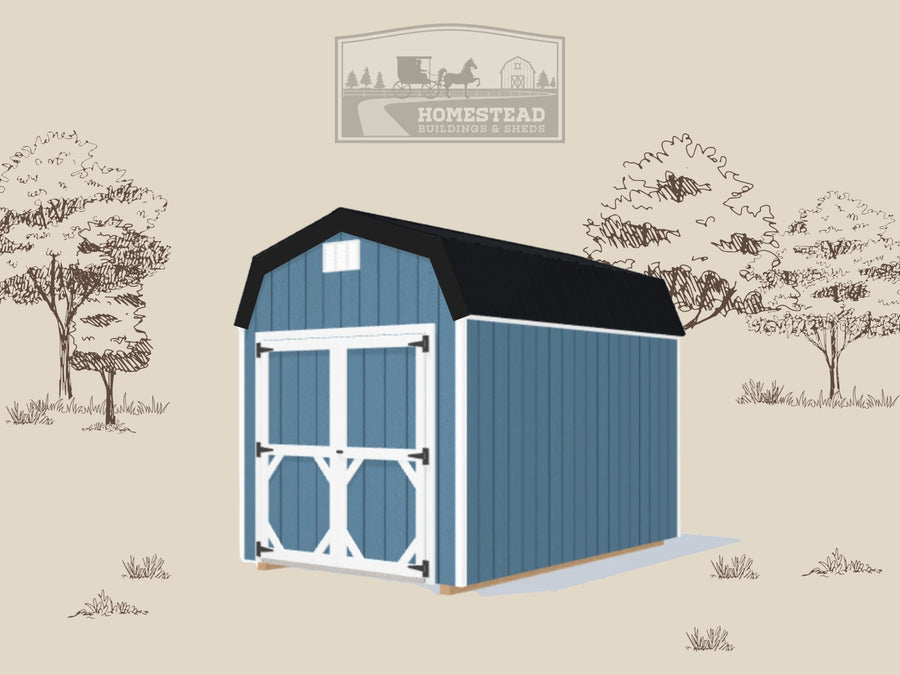 OHIO: 8x12 Utility High Barn Stock #EBPE26378223 - Homestead Buildings & Sheds