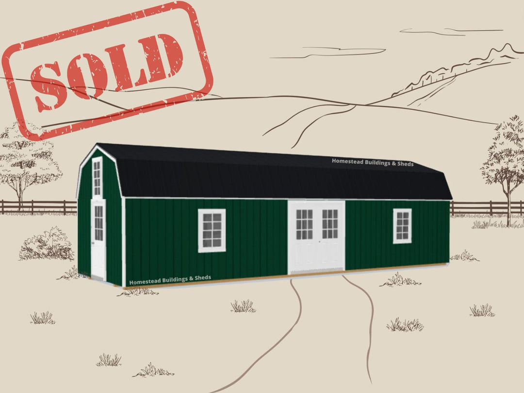 SOLD 12x36 Deluxe High Barn Stock #AABH26228423 - Homestead Buildings & Sheds